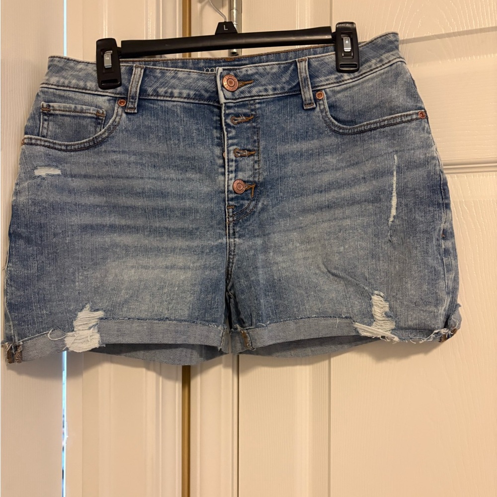 Maurices Light Blue Distressed Jean Shorts